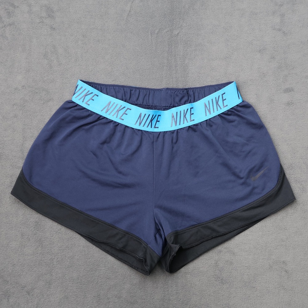 Nike Dri-FIT Running Shorts Womens L Navy Blue Excellent 890468-451 Athletic